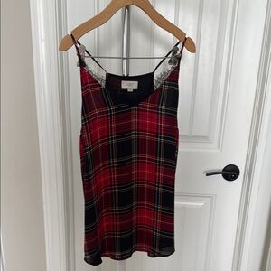 Loft Red and Black Plaid Camisole
